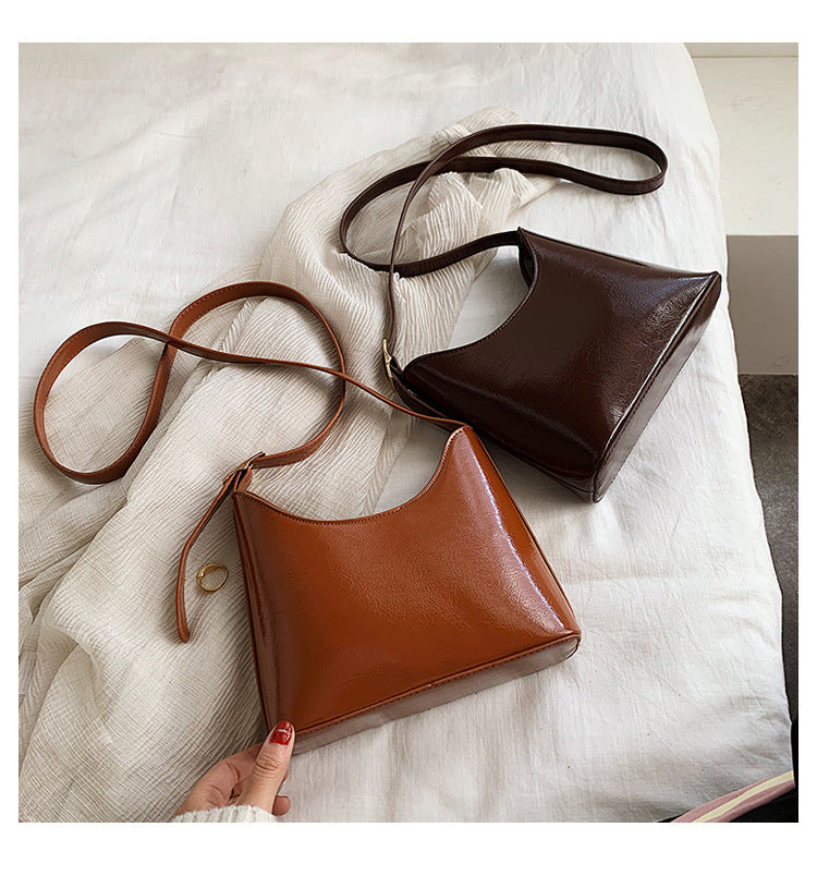 Casual retro bucket bag wide shoulder